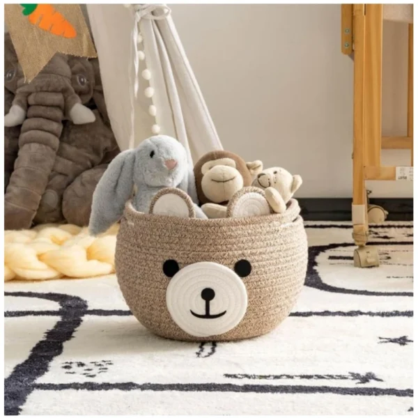 Cotton Bear Shaped Storage Baskets Pack of 1 (Mix) - Image 3