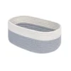 Cotton Oval Storage Rope Woven Baskets Pack of 1 (White Grey)