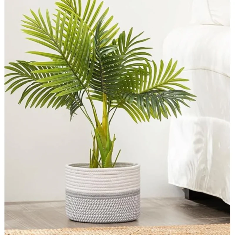 Alternative view of Cotton Storage Rope Woven Baskets 9x7 Inch Pack of 1 (Grey)