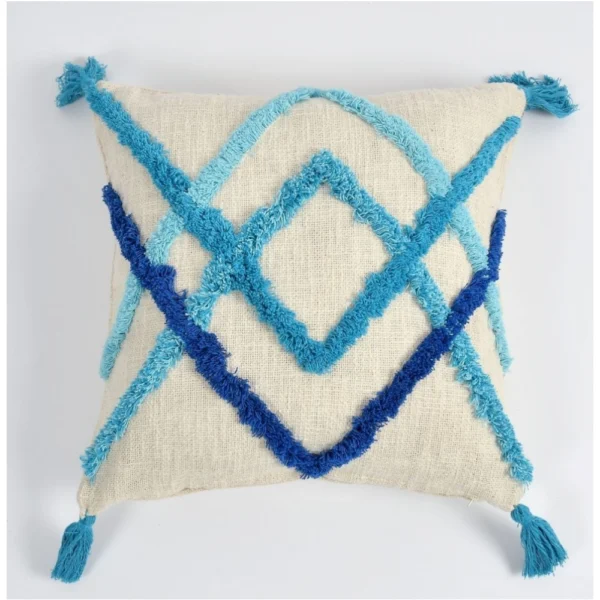 Cotton Tufted Cushion Pillow Cover 16x16 Inch Pack of 2 (Slug Double) - Image 3