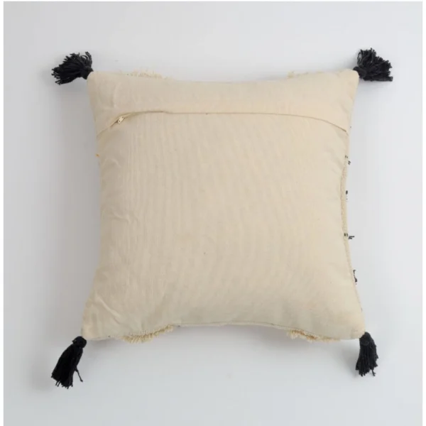 Cotton Handcrafted Pit Loom Cushion Cover 16x16 Inch Pack of 2 (Black) - Image 3