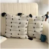 Cotton Handcrafted Pit Loom Cushion Cover 16x16 Inch Pack of 2 (Black)