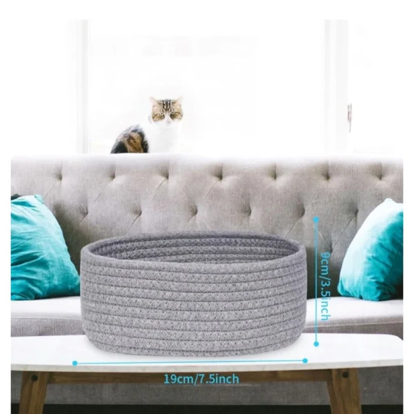 Cotton Storage Rope Woven Baskets Pack of 2 (Grey) - Image 2