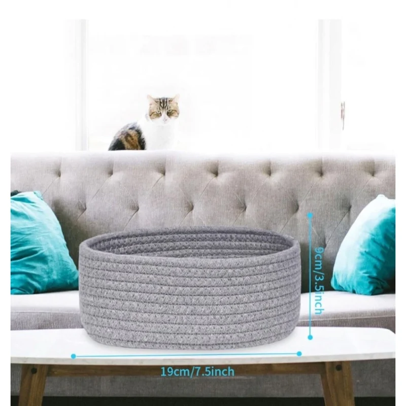 Alternative view of Cotton Storage Rope Woven Baskets Pack of 2 (Grey)