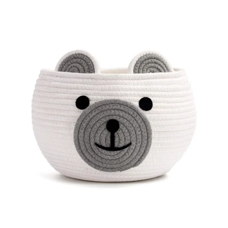 Cotton Bear Shaped Storage Baskets Pack of 1 (White)