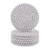 Cotton Rope Drink Coasters 6 Pcs Set (Grey White)