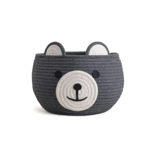 Cotton Bear Shaped Storage Baskets Pack of 1 (Grey) - Image 4