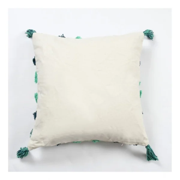 Cotton Tufted Cushion Pillow Cover 16x16 Inch Pack of 2 (Green) - Image 2