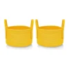 Cotton Round Storage Rope Woven Baskets Pack of 2 (Yellow)