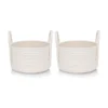 Cotton Round Storage Rope Woven Baskets Pack of 2 (White)