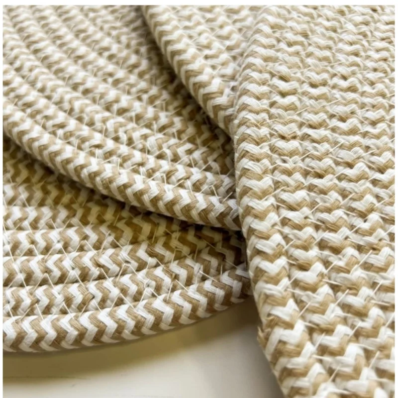 Alternative view of Cotton Dining Table Round Placemat Mats Set of 4 (Beige White)