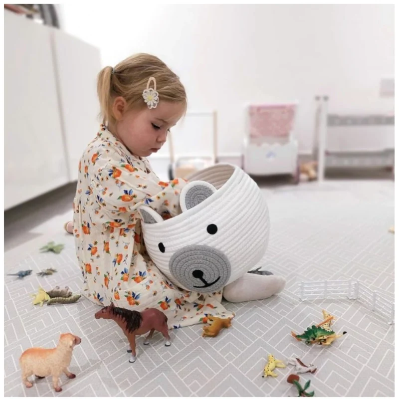 Alternative view of Cotton Bear Shaped Storage Baskets Pack of 1 (White)