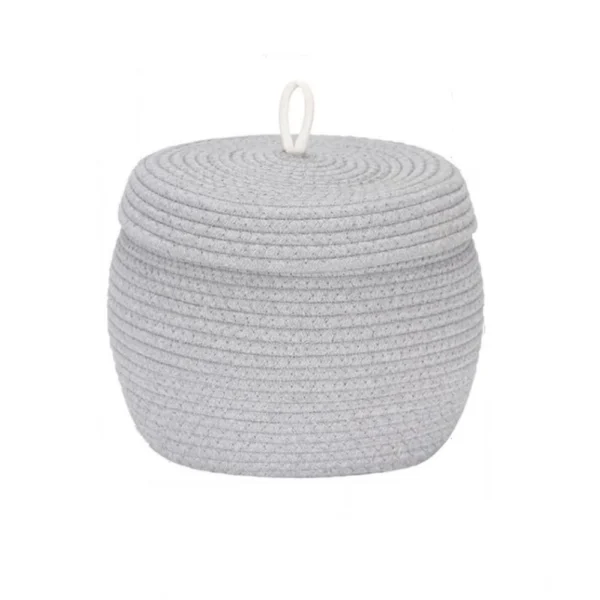 Cotton Bear Shaped Storage Matka Basket With Lid Pack of 1 (Grey) - Image 2
