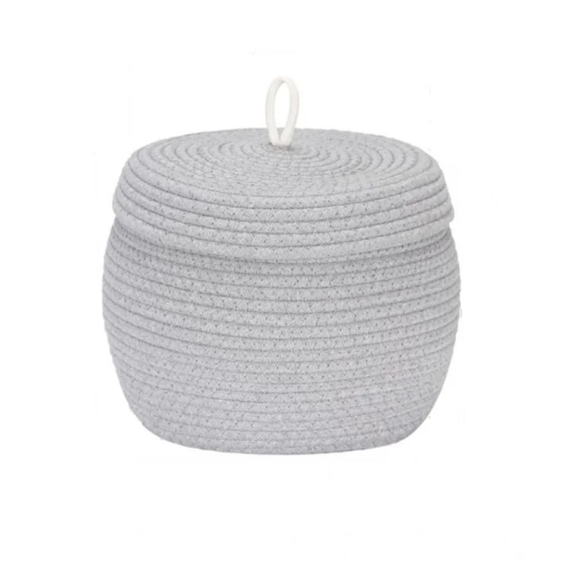 Alternative view of Cotton Bear Shaped Storage Matka Basket With Lid Pack of 1 (Grey)