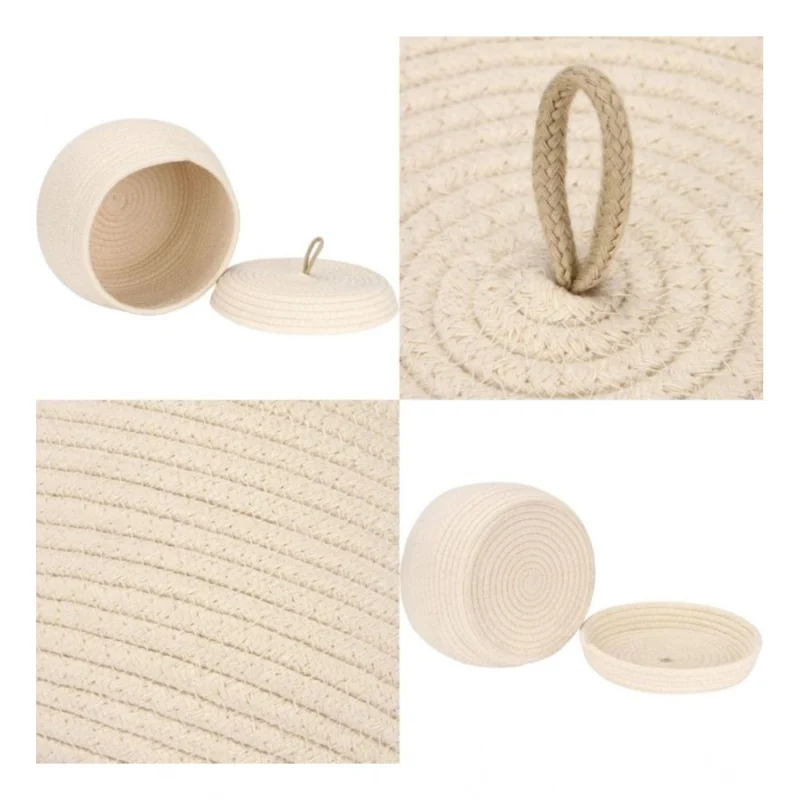 Alternative view of Cotton Bear Shaped Storage Matka Basket With Lid Pack of 1 (Beige)