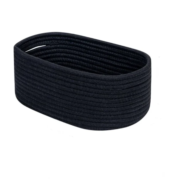 Cotton Oval Storage Rope Woven Baskets Pack of 1 (Black) - Image 3