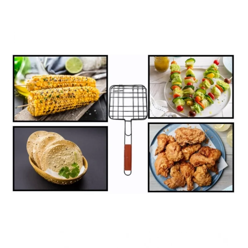 Alternative view of Steel Grill Portable Stainless Steel With Handle Square (Black)