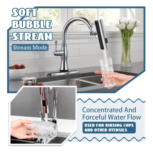 Plastic Faucet Waterfall Kitchen Tap Anti Splashing (Silver) - Image 3