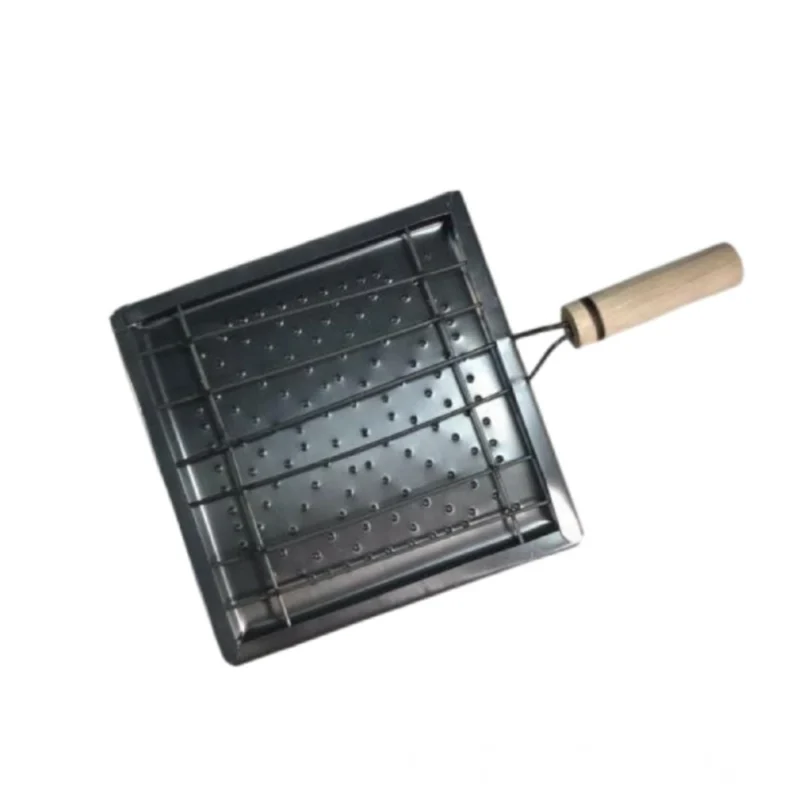 Steel Toaster Black Square Stainless Steel Papad Jali (Black)