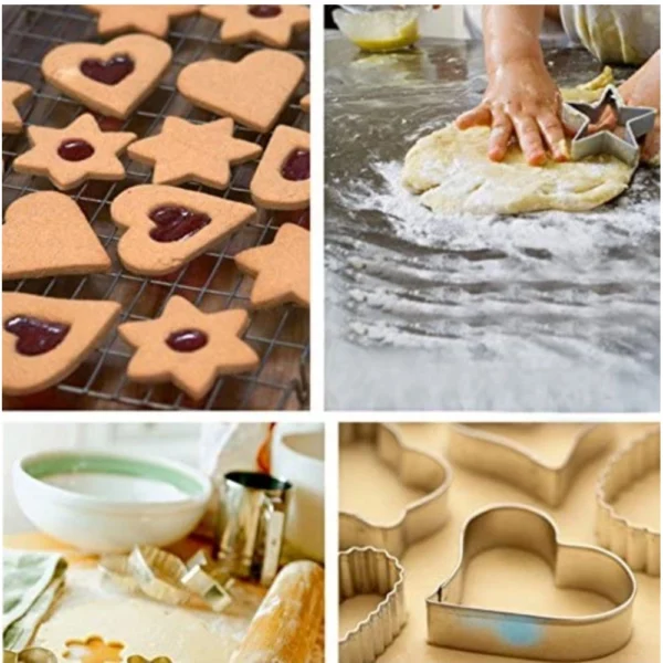 Steel & Plastic 12 Pcs Cookie Cutter with Different Shape (Multicolor) - Image 3