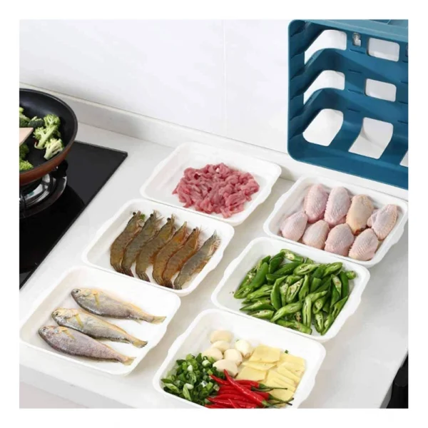 Plastic 6 Layer Kitchen Rack Stand (Blue) - Image 3