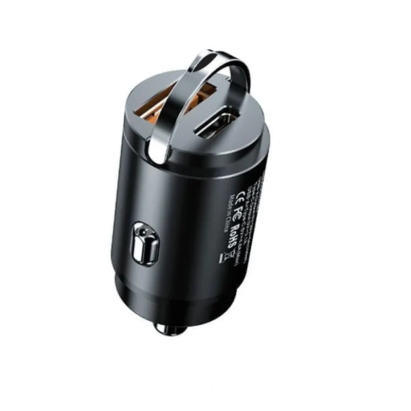 Plastic USB-C Car Charger Adapter (Black)
