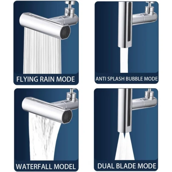 Plastic Faucet Waterfall Kitchen Tap Anti Splashing (Silver) - Image 2
