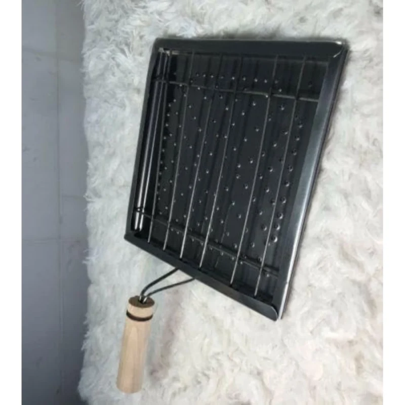 Alternative view of Steel Toaster Black Square Stainless Steel Papad Jali (Black)