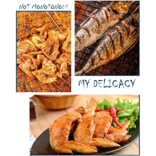 Steel Roasting Fish Grilling Basket (Silver) - Image 3