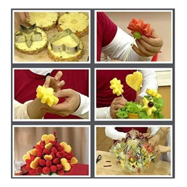 Steel & Plastic 12 Pcs Cookie Cutter with Different Shape (Multicolor) - Image 2