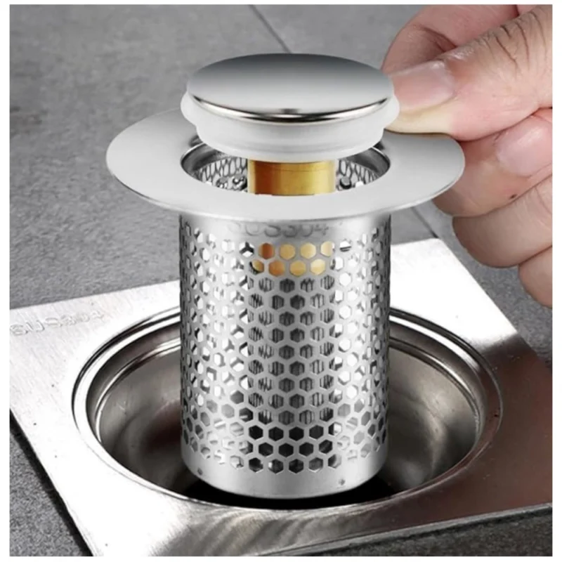 Steel Drain Filter Pop-Up Sink (Silver)