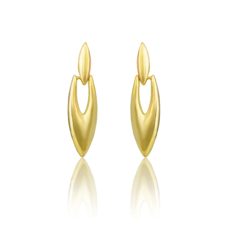 Women's brassNew Gold Tone Polish Mini Office Earrings (Gold Plated)