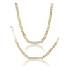 Women's Stainless Steel Gold Polish Polish Hand Bracelet And Necklace (Gold Plated)