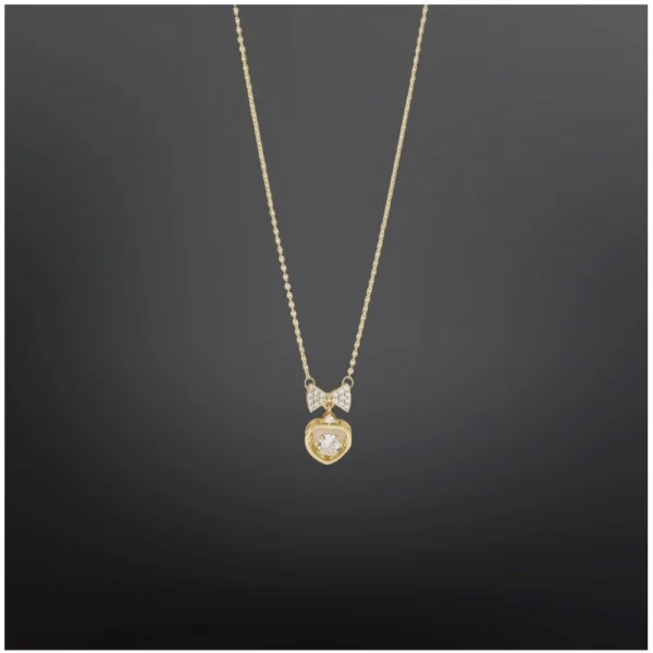Women's Stainless Steel Heart Shape Golden Delicate Pendent Chain (Gold Plated) - Image 2