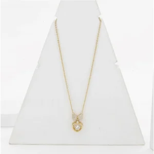 Women's Stainless Steel Heart Shape Golden Delicate Pendent Chain (Gold Plated)