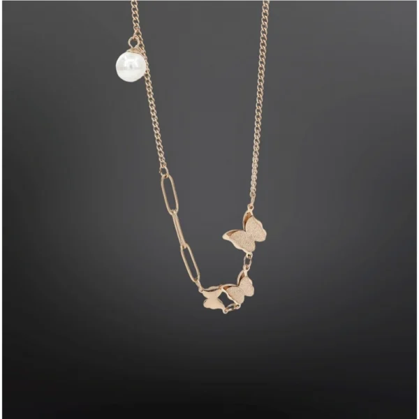 Women's Stainless Steel Butterfly Pendent Delicate Chain (Gold Plated) - Image 2