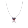 Women's Stainless Steel Colorful Butterfly Pendent Dailywear chain (Silver Plated)