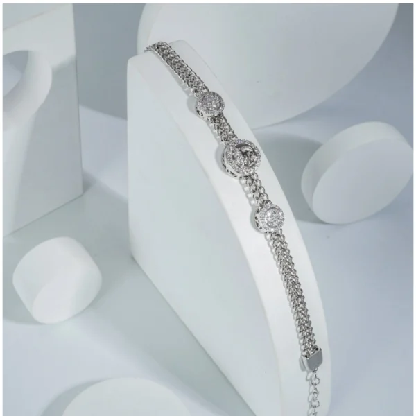 Stainless Steel Unisex Silver Freesize Loose Bracelet (Silver Plated) - Image 2