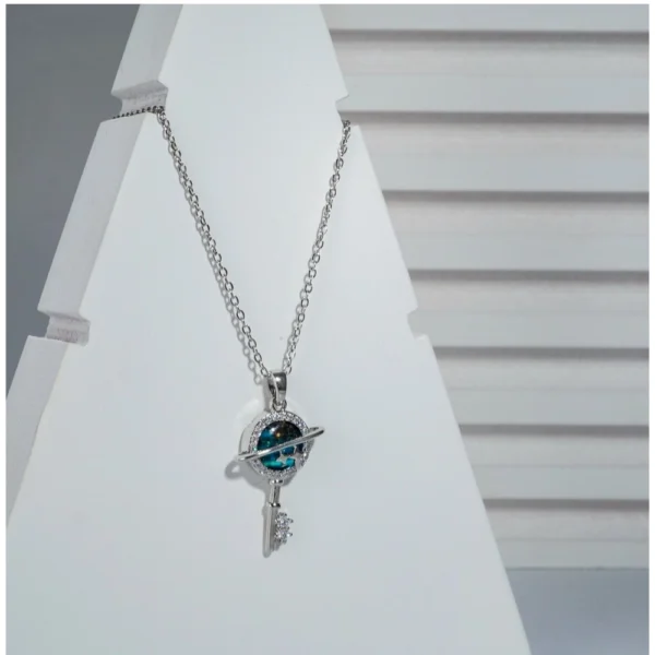 Women's Stainless Steel Key Design Delicate Chain (Silver Plated) - Image 3