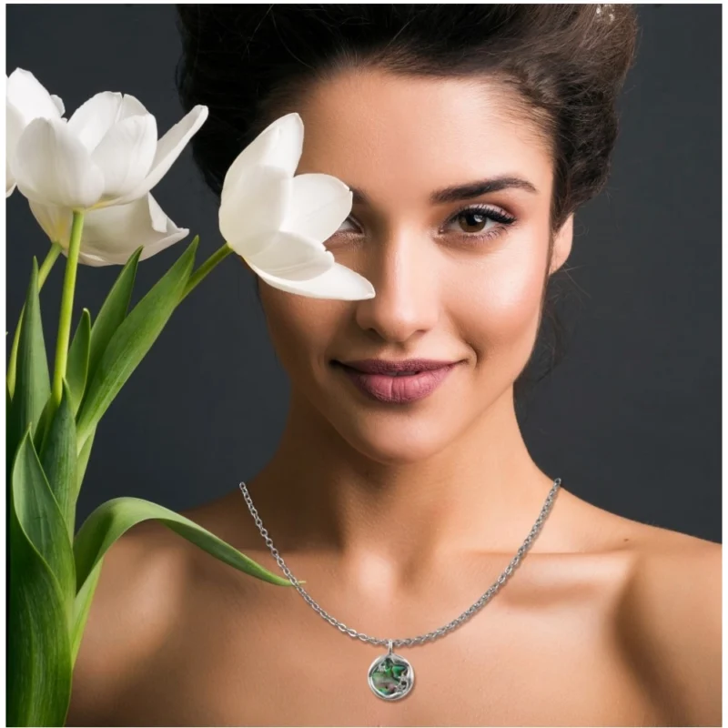 Alternative view of Women's Stainless Steel Galaxy Pendent Delicate Chain (Silver Plated)