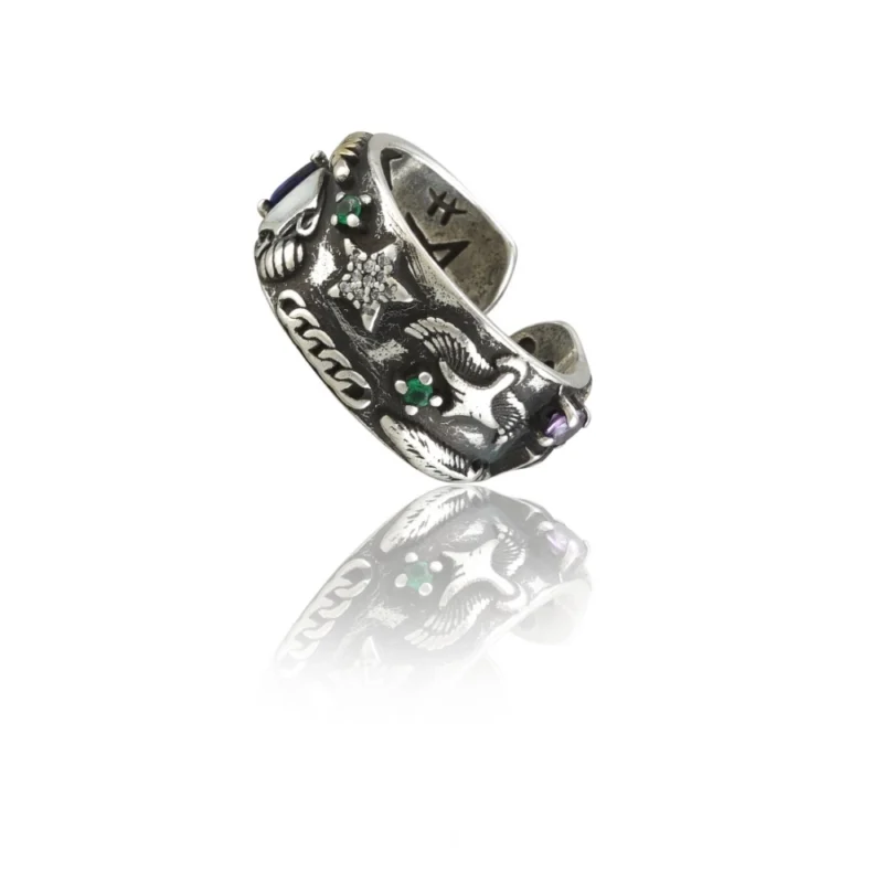 Stainless Steel Imported High-Quality Office Wear Freesize Ring (Silver Plated)