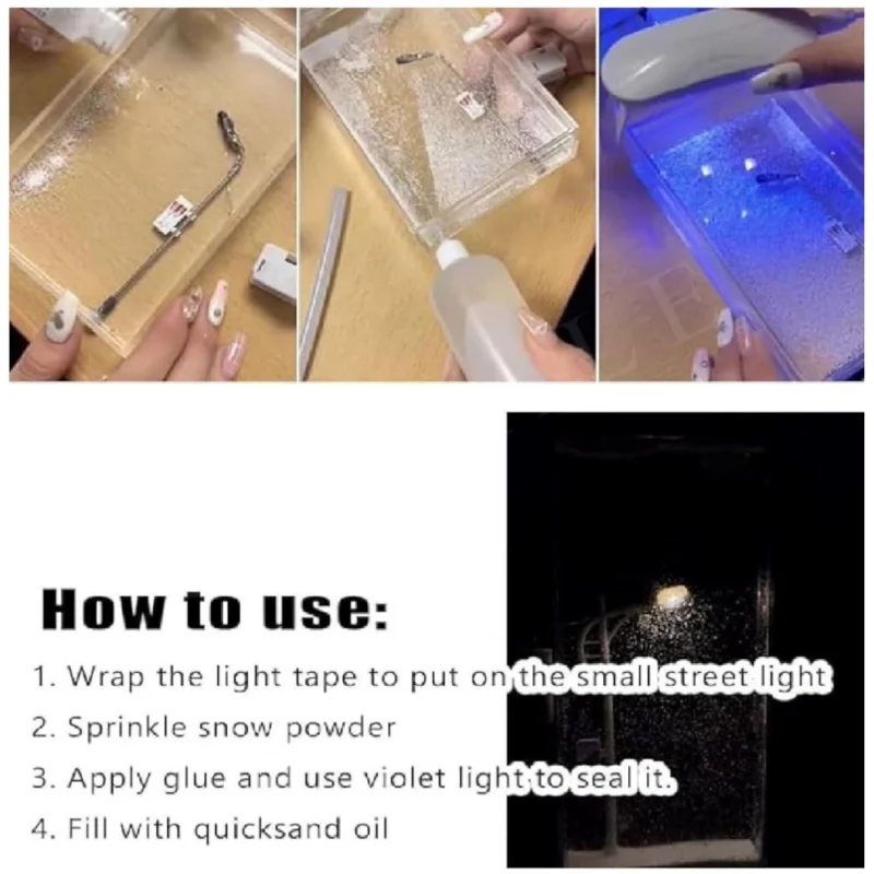 Wood Snowfall Lamp with Street Light Snow lamp (Transparent) - Image 3
