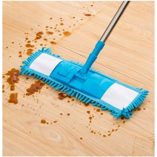 Aluminium rod and Microfiber duster Microfiber Wet and Dry Cleaning Flat Mop with Telescopic Long Handle (Multicolor) - Image 3