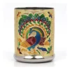 Steel Meenakari Peacock Design Decorative Glass Set (Gold)