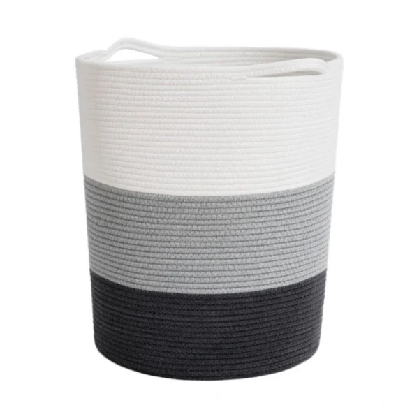 Cotton Laundry Basket Pack of 1 Storage Basket For Clothes (Multicolor)