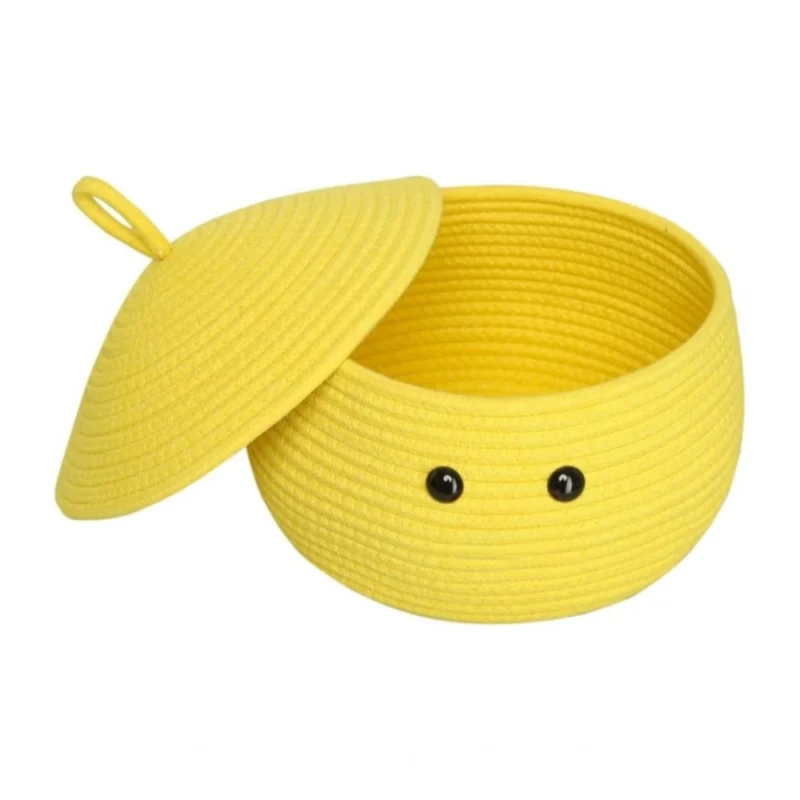 Alternative view of Cotton Gudda Pack of 1 Storage Basket For Clothes (Yellow)