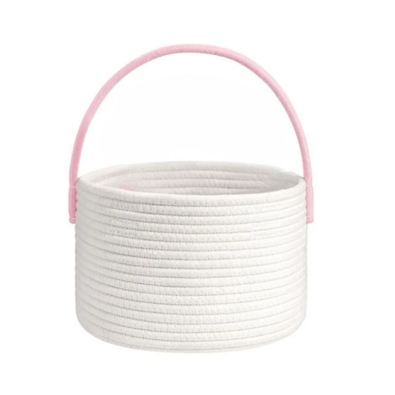 Cotton Bucket Inch Pack of 1 Storage Basket For Clothes (White)
