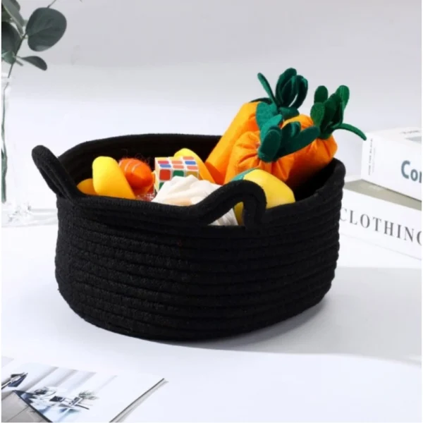 Cotton Cat Basket Inch Pack of 1 Storage Basket For Clothes (Black) - Image 2