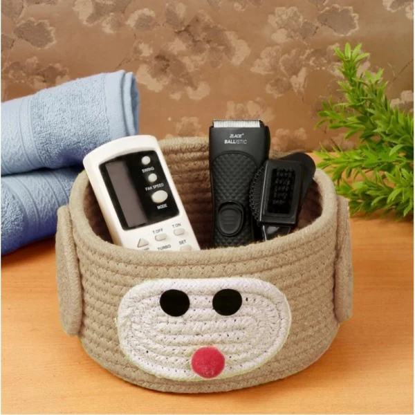 Cotton Pen Holder Inch Pack of 1 Storage Basket For Clothes (Beige) - Image 3