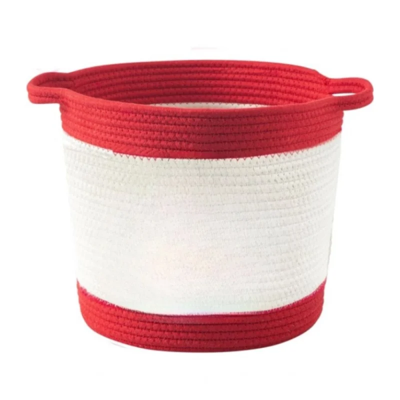 Alternative view of Cotton Basket Pack of 1 Storage Basket For Clothes (Red)